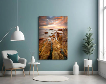 Cliffs Glass Wall Art - LUXARTDECO