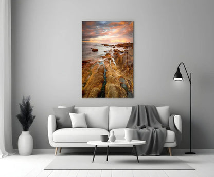 Cliffs Glass Wall Art - LUXARTDECO