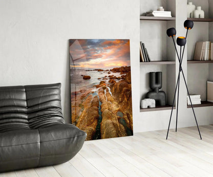 Cliffs Glass Wall Art - LUXARTDECO