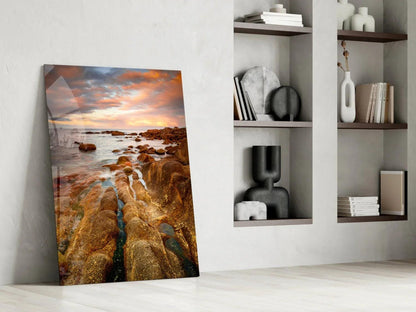 Cliffs Glass Wall Art - LUXARTDECO