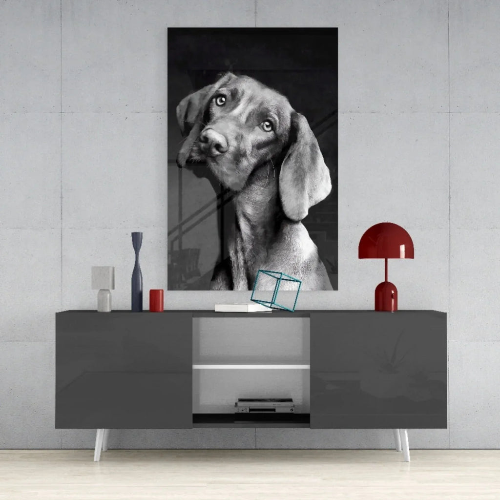 Innocent Dog Glass Wall Art - LUXARTDECO
