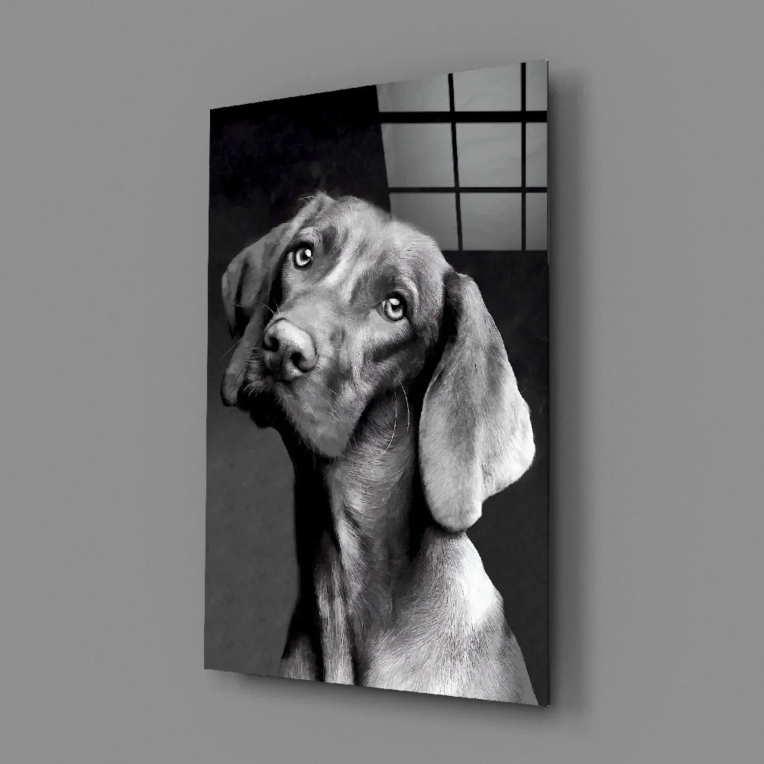 Innocent Dog Glass Wall Art - LUXARTDECO