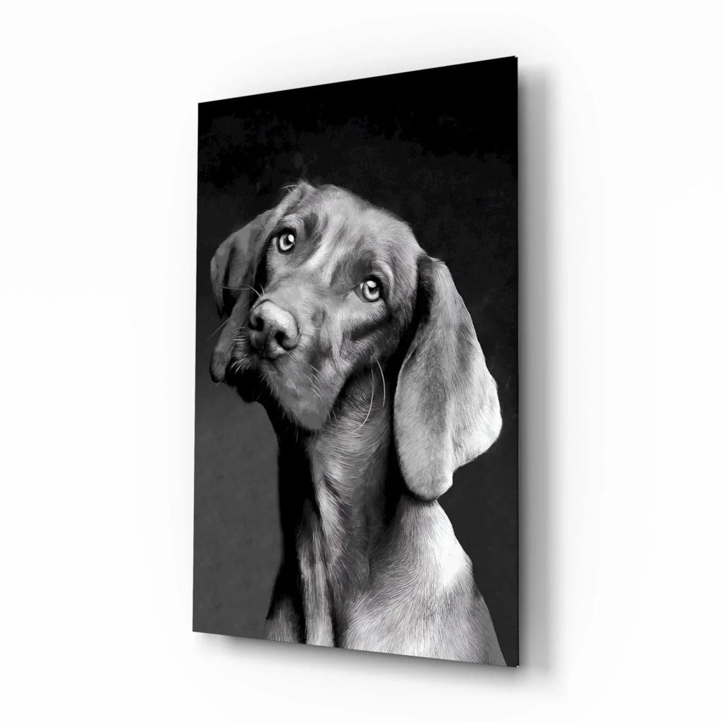 Innocent Dog Glass Wall Art - LUXARTDECO