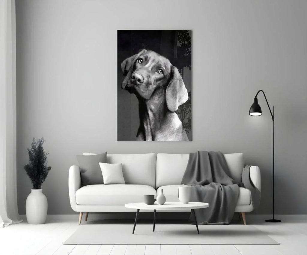 Innocent Dog Glass Wall Art - LUXARTDECO