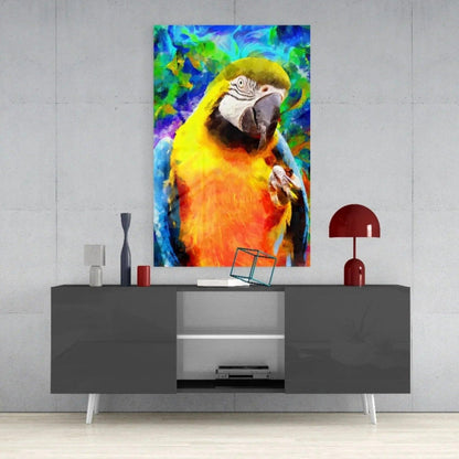Parrot Glass Wall Art - LUXARTDECO