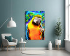 Parrot Glass Wall Art - LUXARTDECO