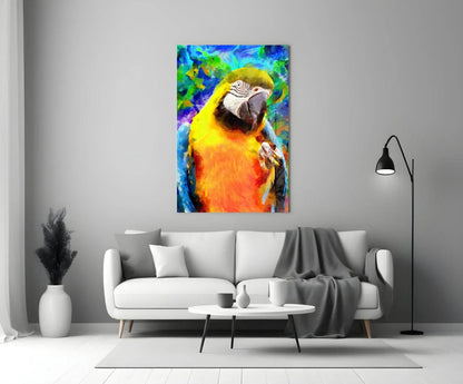 Parrot Glass Wall Art - LUXARTDECO