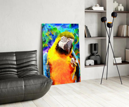 Parrot Glass Wall Art - LUXARTDECO