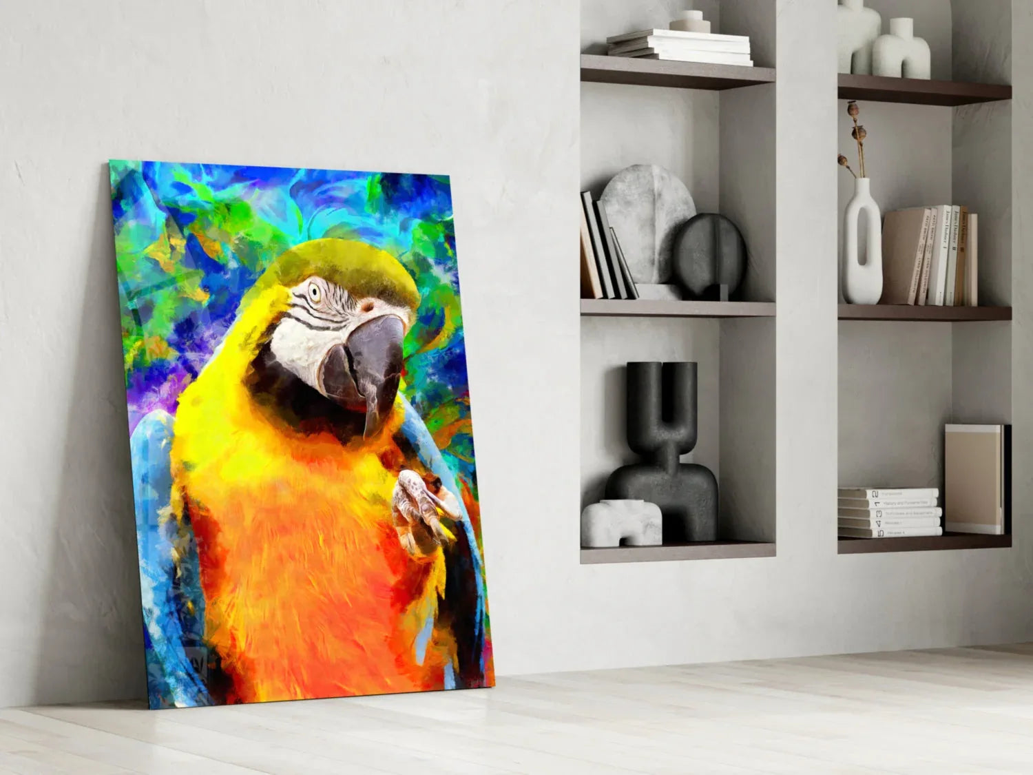 Parrot Glass Wall Art - LUXARTDECO