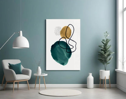 Abstract Shapes Glass Wall Art - LUXARTDECO
