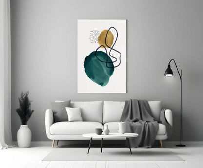 Abstract Shapes Glass Wall Art - LUXARTDECO