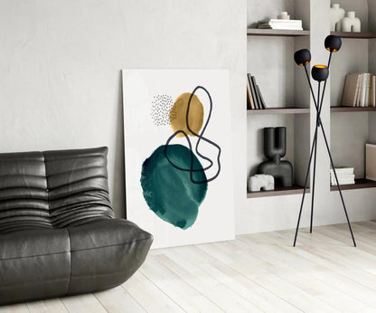 Abstract Shapes Glass Wall Art - LUXARTDECO