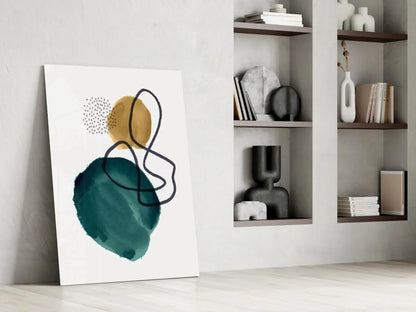 Abstract Shapes Glass Wall Art - LUXARTDECO