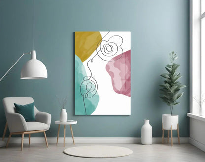 Abstract Shapes Glass Wall Art - LUXARTDECO