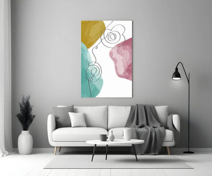 Abstract Shapes Glass Wall Art - LUXARTDECO