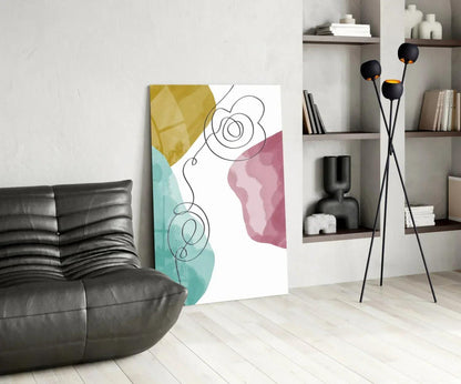 Abstract Shapes Glass Wall Art - LUXARTDECO