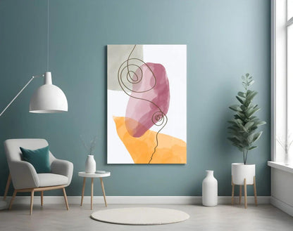 Abstract Shapes Glass Wall Art - LUXARTDECO