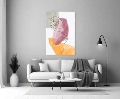 Abstract Shapes Glass Wall Art - LUXARTDECO