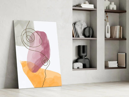 Abstract Shapes Glass Wall Art - LUXARTDECO