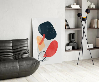 Abstract Shapes Glass Wall Art - LUXARTDECO