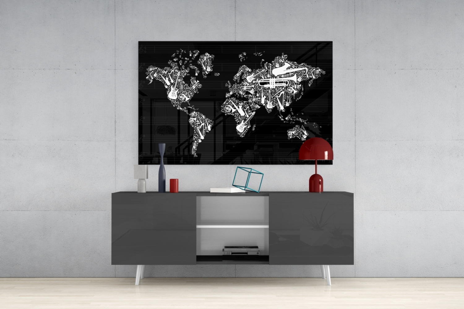 World of Music Glass Wall Art