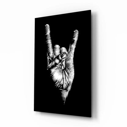 Horns Hands Glass Wall Art - LUXARTDECO