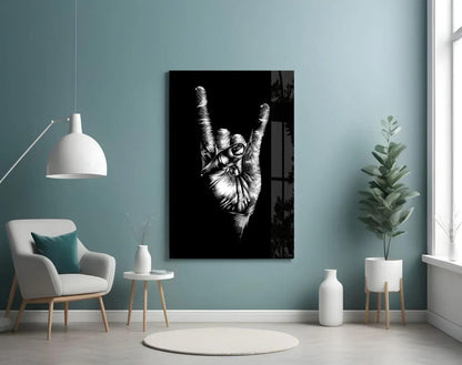 Horns Hands Glass Wall Art - LUXARTDECO