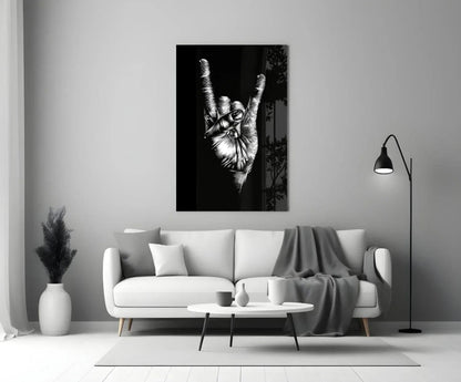 Horns Hands Glass Wall Art - LUXARTDECO