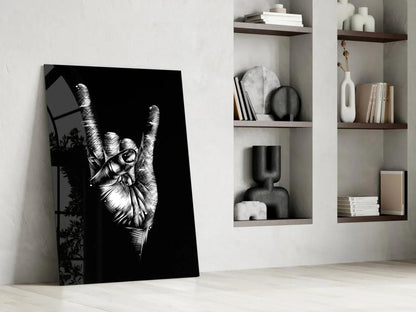 Horns Hands Glass Wall Art - LUXARTDECO