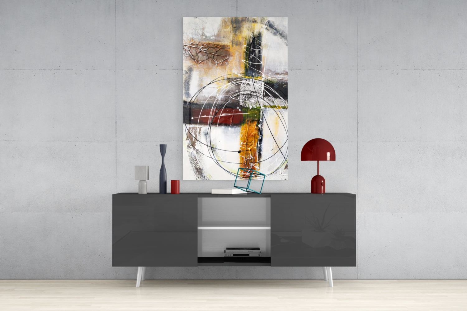 Abstract Glass Wall Art