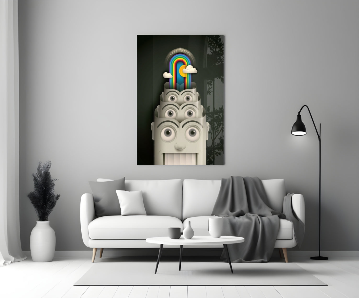 Rainbow Machine Glass Wall Art