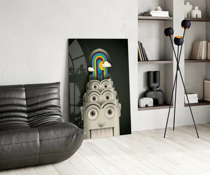 Rainbow Machine Glass Wall Art - LUXARTDECO
