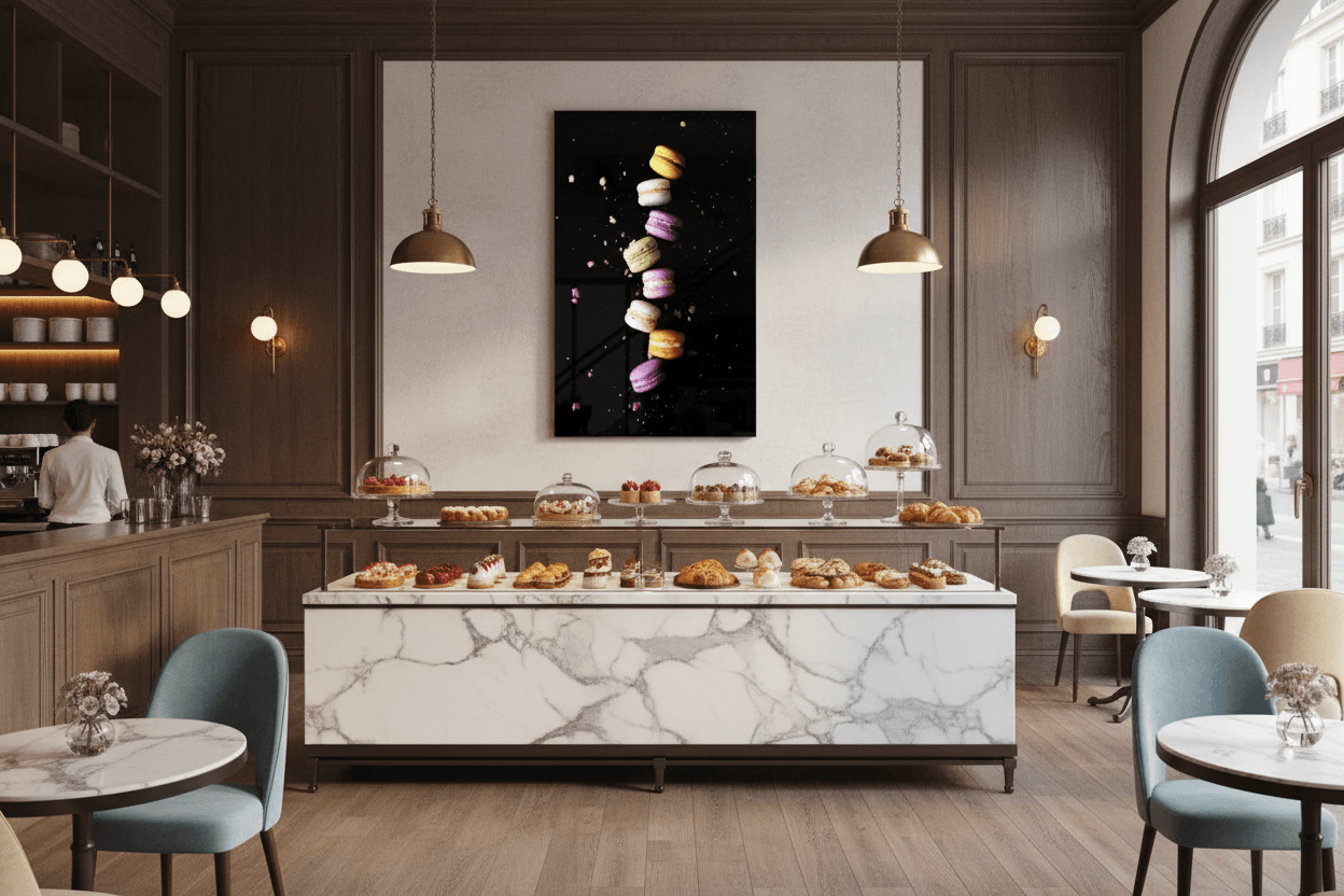 Macarons Quadro in Vetro Temperato