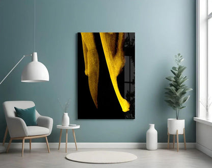 Yellow Story Glass Wall Art - LUXARTDECO