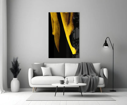 Yellow Story Glass Wall Art - LUXARTDECO