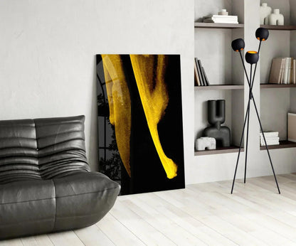 Yellow Story Glass Wall Art - LUXARTDECO