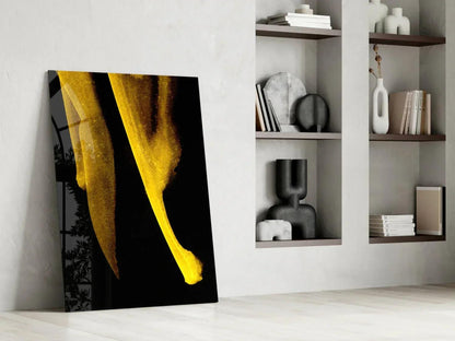 Yellow Story Glass Wall Art - LUXARTDECO