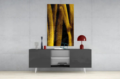 Yellow Story Glass Wall Art - LUXARTDECO