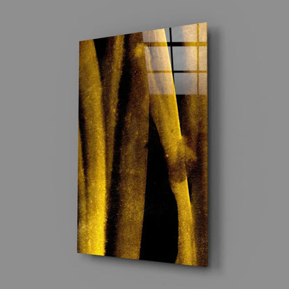 Yellow Story Glass Wall Art - LUXARTDECO