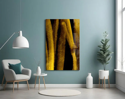 Yellow Story Glass Wall Art - LUXARTDECO