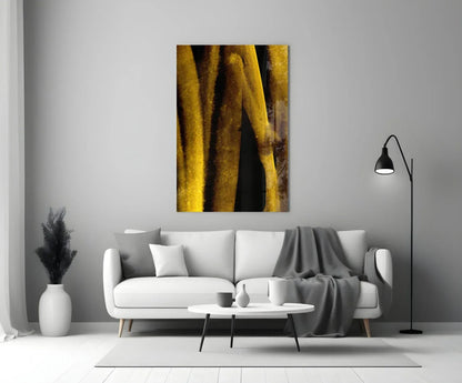 Yellow Story Glass Wall Art - LUXARTDECO