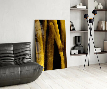 Yellow Story Glass Wall Art - LUXARTDECO
