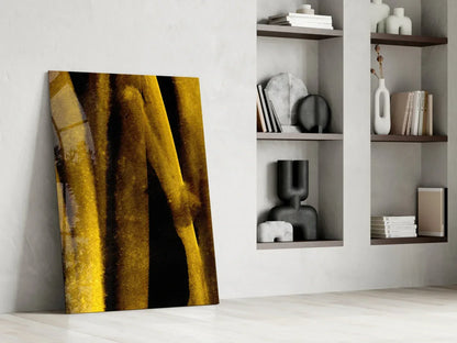 Yellow Story Glass Wall Art - LUXARTDECO