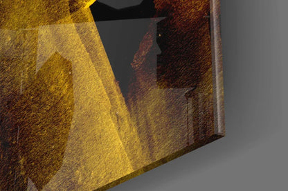 Yellow Story Glass Wall Art - LUXARTDECO