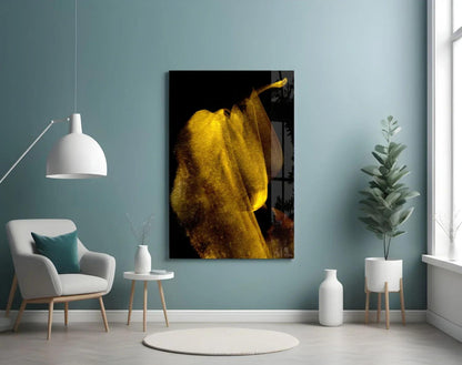 Yellow Story Glass Wall Art - LUXARTDECO