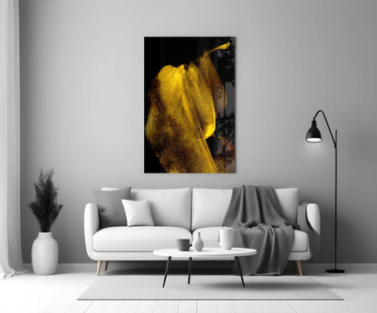 Yellow Story Glass Wall Art - LUXARTDECO