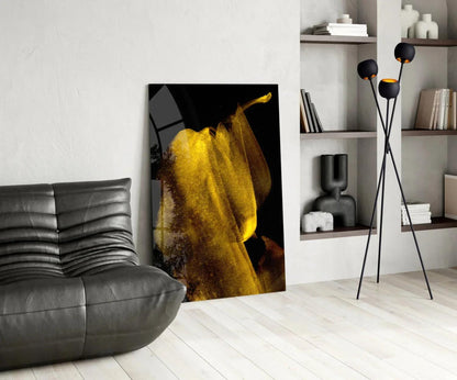 Yellow Story Glass Wall Art - LUXARTDECO