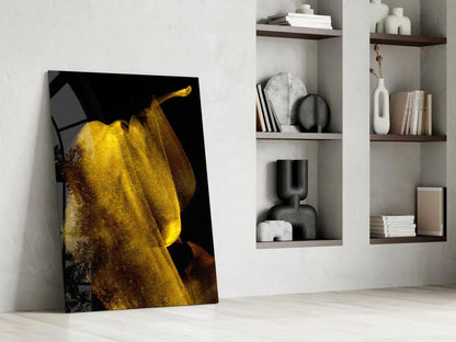 Yellow Story Glass Wall Art - LUXARTDECO