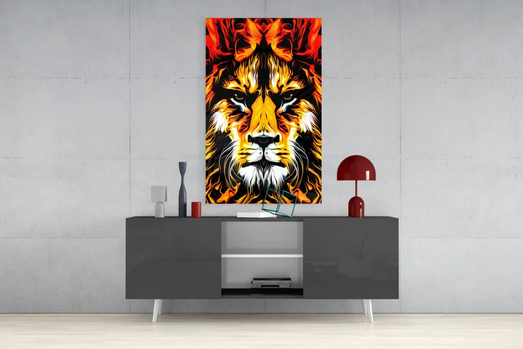 Lion Glass Wall Art - LUXARTDECO