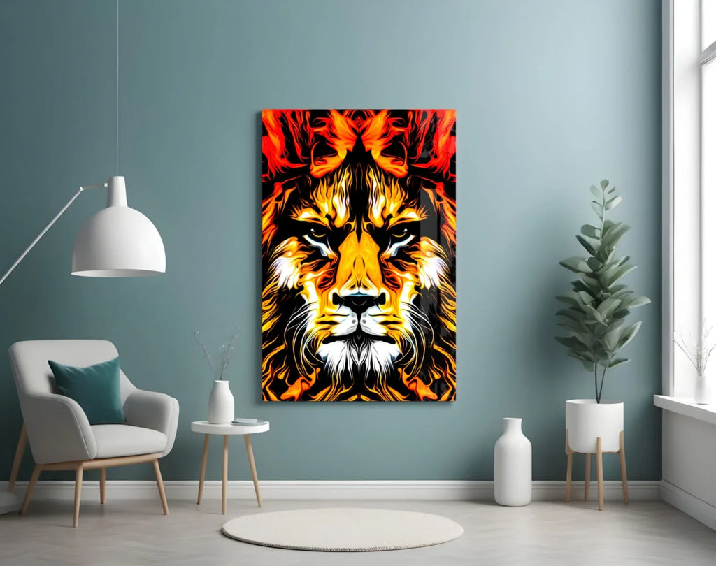 Lion Glass Wall Art - LUXARTDECO